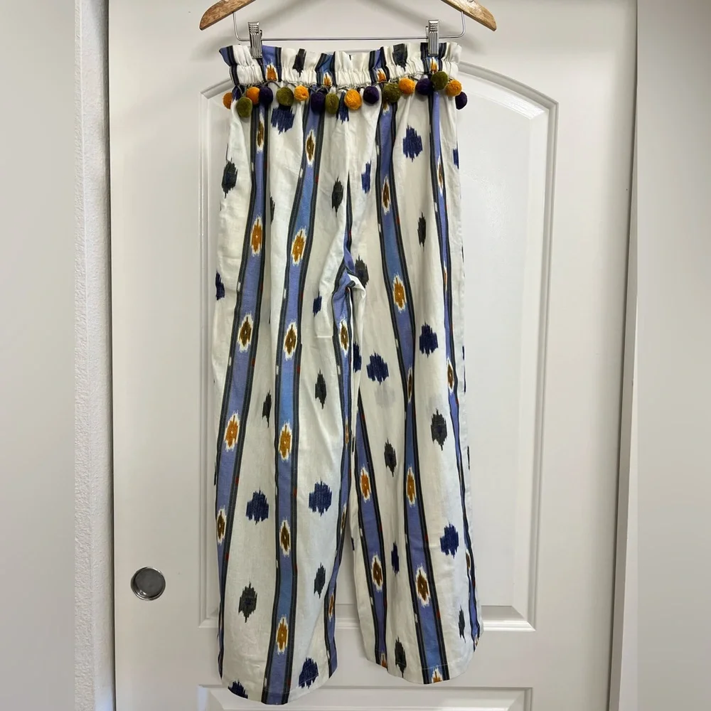 NWT Anthropologie Ollari Pom Pom Wide-Leg Pants - Picture 9 of 11